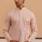 Men’s Rayon Sequin Embroidered Kurta ( 65KO 5332 Peach ) [FF] [E-8-7]