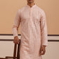 Men’s Rayon Sequin Embroidered Kurta ( 65KO 5332 Peach ) [FF] [E-8-7]
