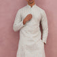 Men’s Rayon Sequin Embroidered Kurta ( 65KO 5332 Pista ) [FF] [E-8-7]