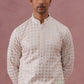 Men’s Rayon Sequin Embroidered Kurta (65KO 5332 White ) [FF] [E-8-7]
