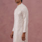 Men’s Rayon Sequin Embroidered Kurta (65KO 5332 White ) [FF] [E-8-7]