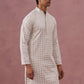 Men’s Rayon Sequin Embroidered Kurta (65KO 5332 White ) [FF] [E-8-7]
