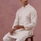 Men’s Rayon Sequin Embroidered Kurta (65KO 5332 White ) [FF] [E-8-7]