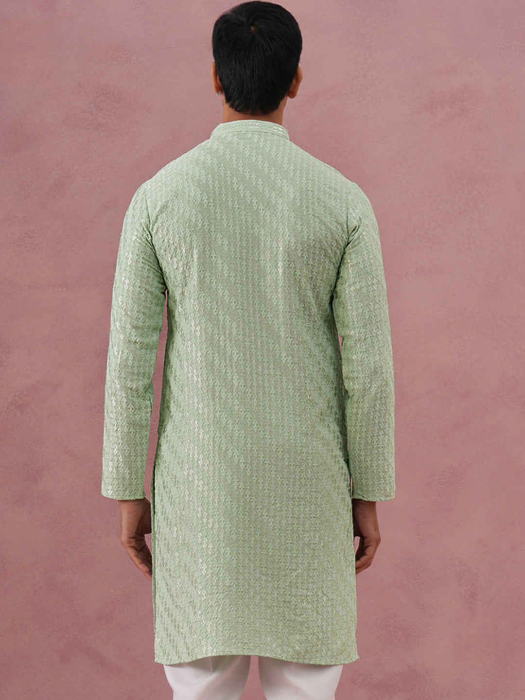 Rayon Embroidered Kurta for Men ( 65KO 5333 Pista ) [FF] [Q-18]
