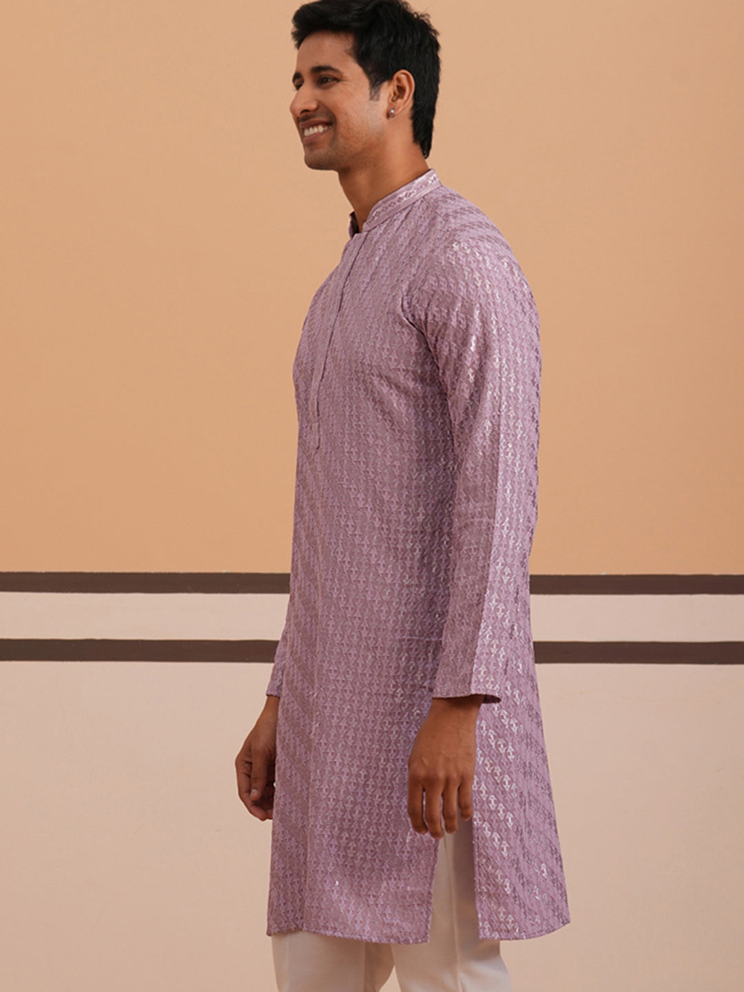 Rayon Embroidered Kurta for Men (65KO 5333 Purple ) [FF] [Q-18]