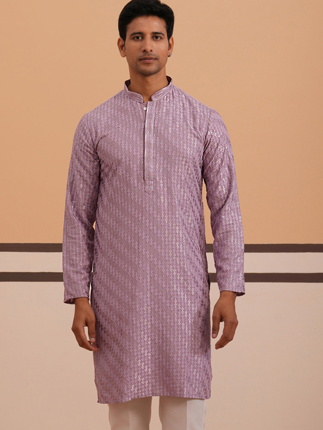 Rayon Embroidered Kurta for Men (65KO 5333 Purple ) [FF] [Q-18]