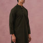 Traditional Cotton Blend Embroidered Kurta ( 65KO 5334 Olive ) [FF] [F-1-2-3-4]