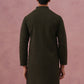 Traditional Cotton Blend Embroidered Kurta ( 65KO 5334 Olive ) [FF] [F-1-2-3-4]
