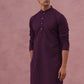 Traditional Cotton Blend Embroidered Kurta (65KO 5334 Purple ) [FF] [F-1-2-3-4]