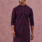 Traditional Cotton Blend Embroidered Kurta (65KO 5334 Purple ) [FF] [F-1-2-3-4]