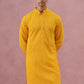 Traditional Cotton Blend Embroidered Kurta (65KO 5334 Yellow ) [FF] [F-1-2-3-4]