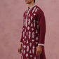 Silk Blend Ethnic Embroidered Kurta for Men ( 65KO 5335 Maroon ) [FF] [B-1-2]