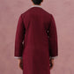 Silk Blend Ethnic Embroidered Kurta for Men ( 65KO 5335 Maroon ) [FF] [B-1-2]