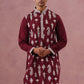 Silk Blend Ethnic Embroidered Kurta for Men ( 65KO 5335 Maroon ) [FF] [B-1-2]