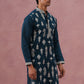 Silk Blend Ethnic Embroidered Kurta for Men ( 65KO 5335 Peacock ) [FF] [B-1-2]