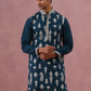 Silk Blend Ethnic Embroidered Kurta for Men ( 65KO 5335 Peacock ) [FF] [B-1-2]