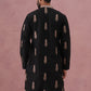 Men's Silk Blend Embroidered Kurta (65KO 5336 Black ) [FF] [J-1]