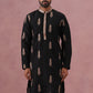 Men's Silk Blend Embroidered Kurta (65KO 5336 Black ) [FF] [J-1]