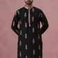 Men's Silk Blend Embroidered Kurta (65KO 5336 Black ) [FF] [J-1]