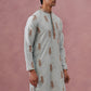 Men's Silk Blend Embroidered Kurta ( 65KO 5336 Sky ) [FF] [J-1]