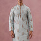 Men's Silk Blend Embroidered Kurta ( 65KO 5336 Sky ) [FF] [J-1]