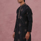 Silk Blend Black Kurta for Men (65KO 5337 Black ) [FF] [A-1-4]