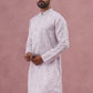 Men's Embroidered Silk Blend Kurta ( 65KO 5338 Lavender ) [FF] [A-1-4]