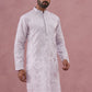 Men's Embroidered Silk Blend Kurta ( 65KO 5338 Lavender ) [FF] [A-1-4]