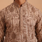 Men’s Ethnic Embroidered Kurta (65KO 5339 Brown ) [FF] [P-12]