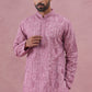 Men’s Ethnic Embroidered Kurta ( 65KO 5339 Lavender ) [FF] [P-12]