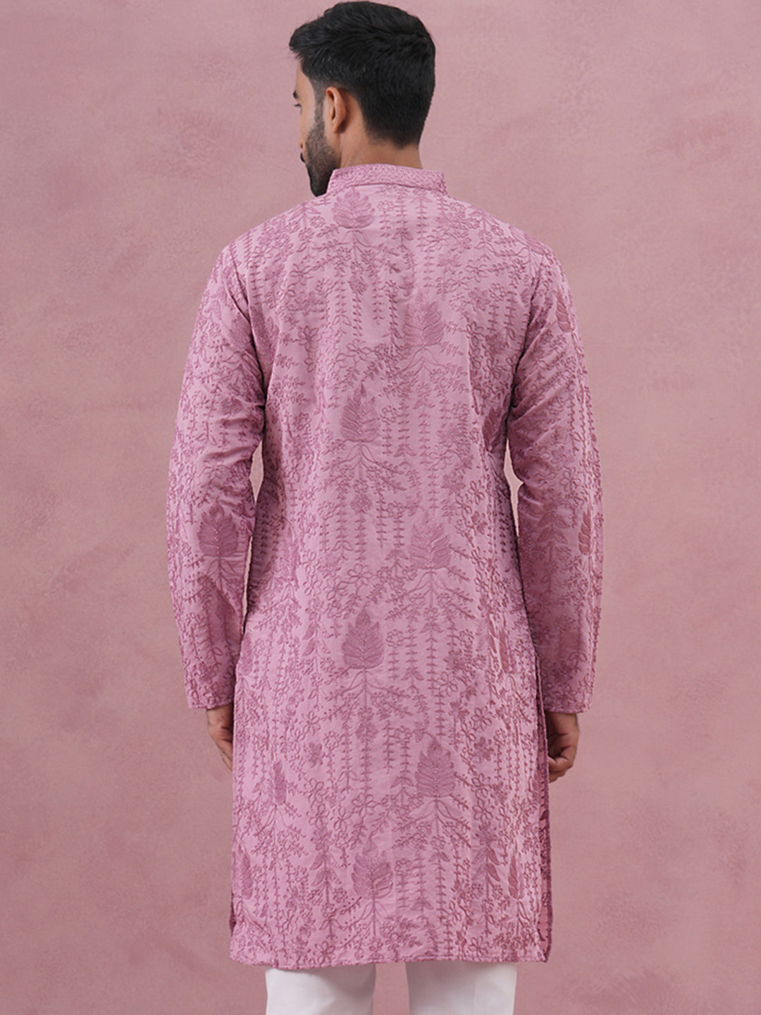 Men’s Ethnic Embroidered Kurta ( 65KO 5339 Lavender ) [FF] [P-12]