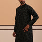 Silk Blend Embroidered & Sequinned Kurta (65KO 5340 Black ) [FF] [P-15]