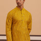 Silk Blend Embroidered & Sequinned Kurta ( 65KO 5340 Mustard ) [FF] [P-15]