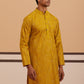 Silk Blend Embroidered & Sequinned Kurta ( 65KO 5340 Mustard ) [FF] [P-15]