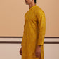 Silk Blend Embroidered & Sequinned Kurta ( 65KO 5340 Mustard ) [FF] [P-15]