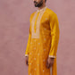 Men’s Ethnic Silk Blend Embroidered Kurta ( 65KO 5341 Mustard ) [FF] [A-1-4]