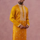 Men’s Ethnic Silk Blend Embroidered Kurta ( 65KO 5341 Mustard ) [FF] [A-1-4]