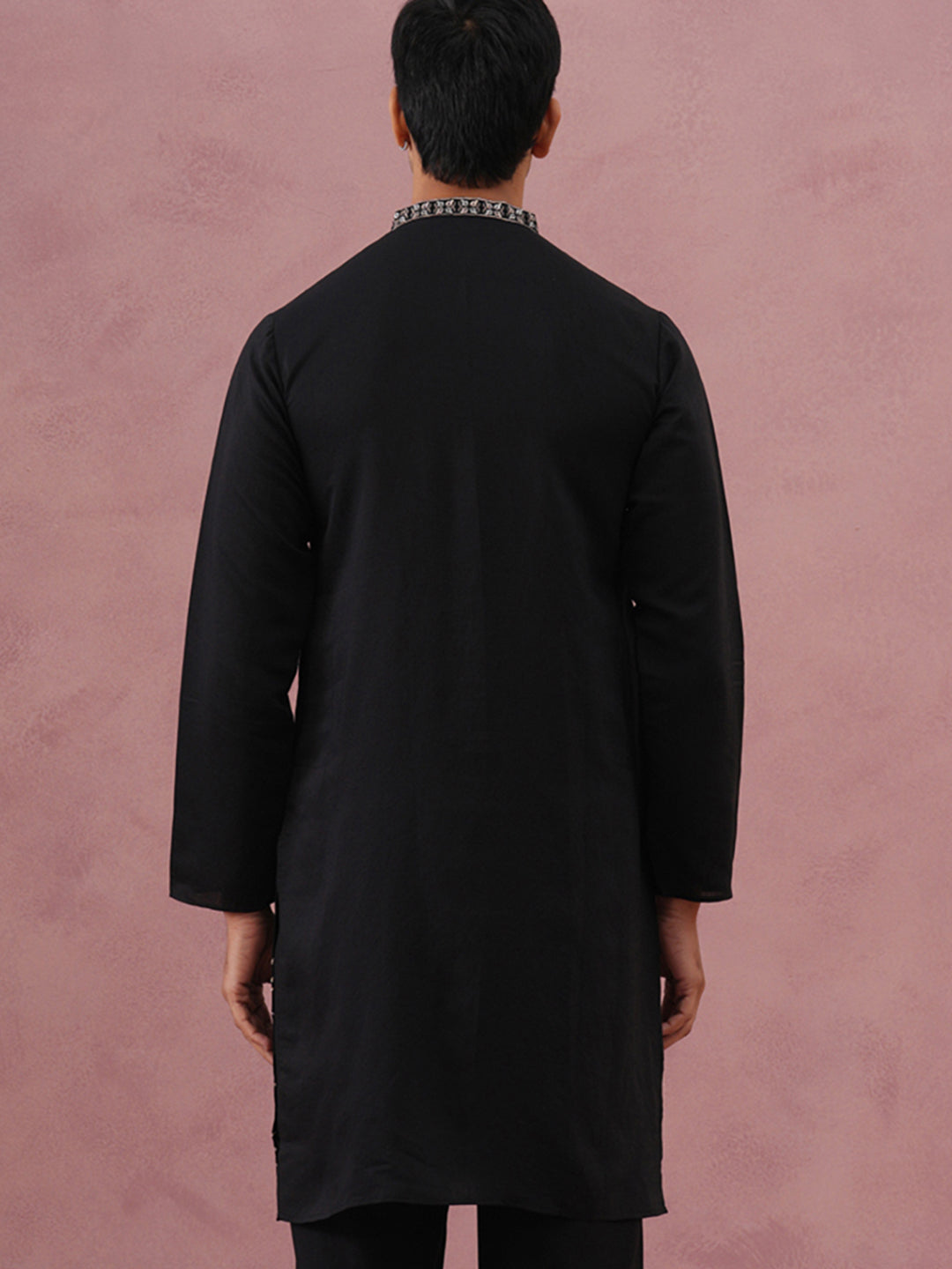 Men Ethnic Embroidered Kurta (65KO 5342 Black ) [FF] [B-1-2]