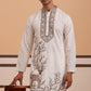 Men Ethnic Embroidered Kurta (65KO 5342 White ) [FF] [B-1-2]