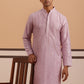 Traditional Silk-Blend Lavender Kurta for Men ( 65KO 5343 Lavender ) [FF] [B-1-2]