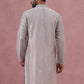Traditional Silk-Blend Silver Kurta for Men (65KO 5343 Silver ) [FF] [B-1-2]