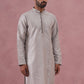 Traditional Silk-Blend Silver Kurta for Men (65KO 5343 Silver ) [FF] [B-1-2]