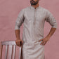 Traditional Silk-Blend Silver Kurta for Men (65KO 5343 Silver ) [FF] [B-1-2]