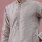 Traditional Silk-Blend Silver Kurta for Men (65KO 5343 Silver ) [FF] [B-1-2]