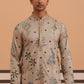 Botanical Embroidered Cotton Blend Kurta for Men (65KO 5344 Beige ) [FF] [Q-4]