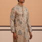 Botanical Embroidered Cotton Blend Kurta for Men (65KO 5344 Beige ) [FF] [Q-4]