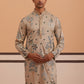 Botanical Embroidered Cotton Blend Kurta for Men (65KO 5344 Beige ) [FF] [Q-4]