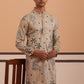 Botanical Embroidered Cotton Blend Kurta for Men (65KO 5344 Beige ) [FF] [Q-4]