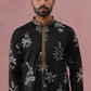 Botanical Embroidered Cotton Blend Kurta for Men (65KO 5344 Black ) [FF] [Q-4]