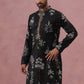 Botanical Embroidered Cotton Blend Kurta for Men (65KO 5344 Black ) [FF] [Q-4]